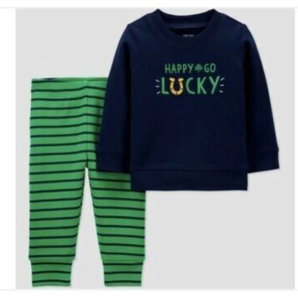 Just one you by Carter's Newborn boys Happy Go Lucky St Patricks Day 2 pc NWT - Picture 1 of 3